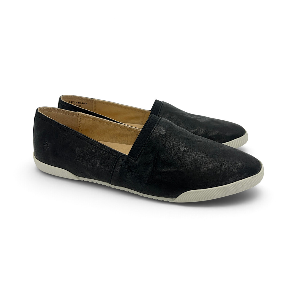 Frye Melanie Slip On Sneakers Women's Size 9 M Black Leather 3471146-BLK